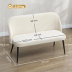 Dviejų vietų sofa, 127 cm pločio, smėlio spalvos