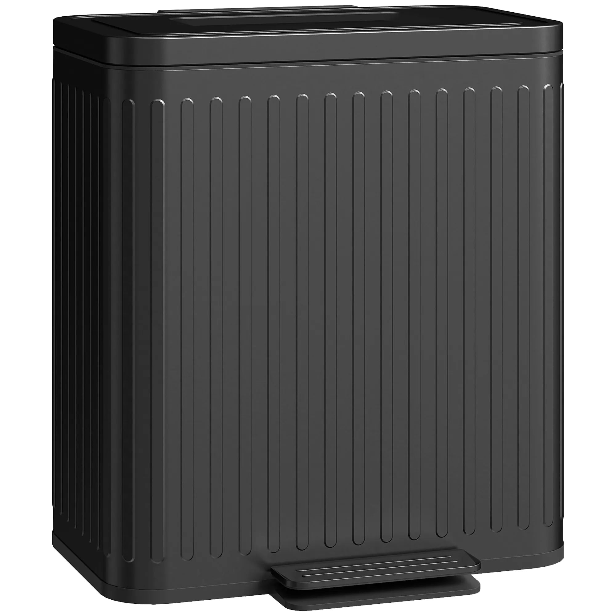 Dviguba šiukšliadėžė su pedalais, 2 x 20 l, juoda