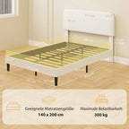 Lovos matmenų schema: 151x205 cm, tinkama 140x200 cm čiužiniui iki 300 kg
