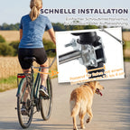 Dviračio pavadėlio šunims tvirtinimas prie dviračio rėmo