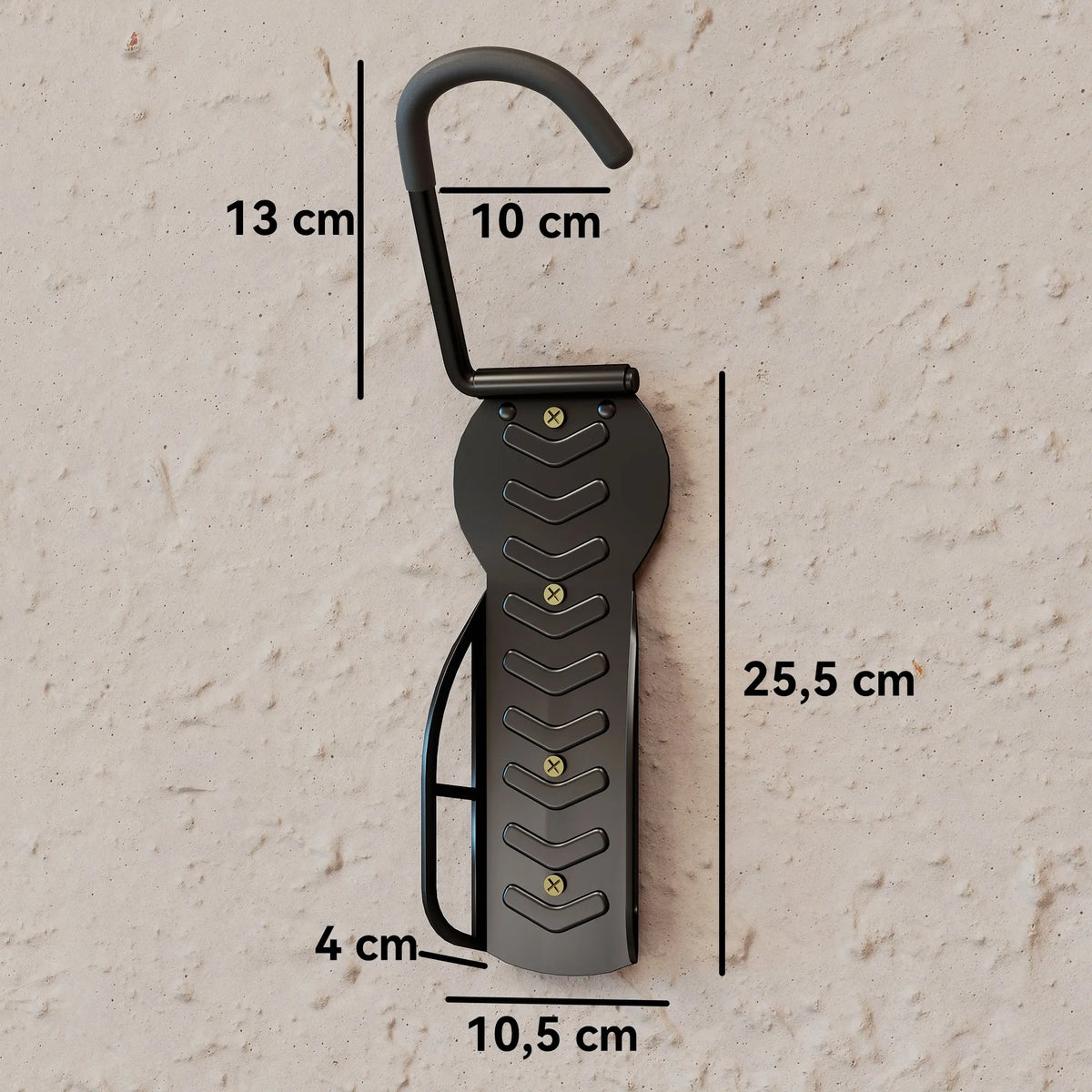 Dviračių sieninis laikiklis 4 vnt., iki 30 kg, sulankstomas, juodas
