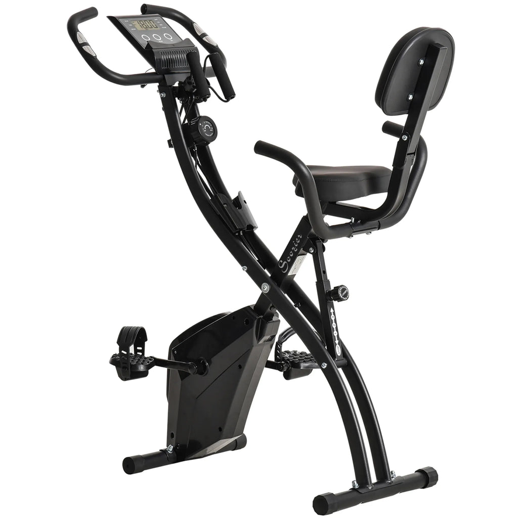 Dviratis treniruoklis HOMCOM 2-in-1, sulankstomas, iki 120 kg, juodas
