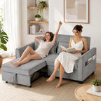 Dvivietė išskleidžiama sofa 4-in-1, pilka