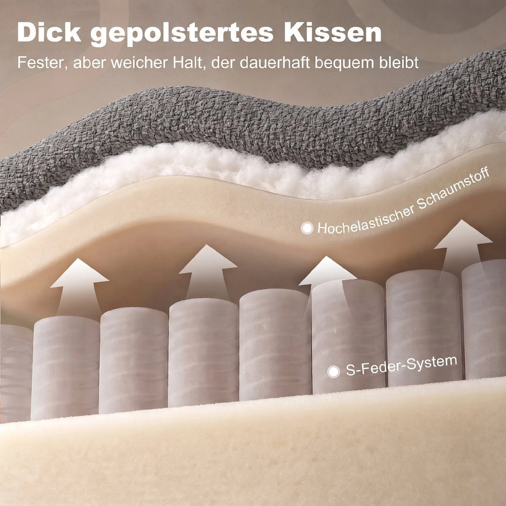 Dvivietė išskleidžiama sofa 4-in-1, pilka