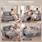 Dvivietė išskleidžiama sofa 4-in-1, pilka