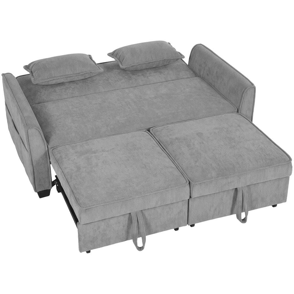 Dvivietė išskleidžiama sofa 4-in-1, pilka