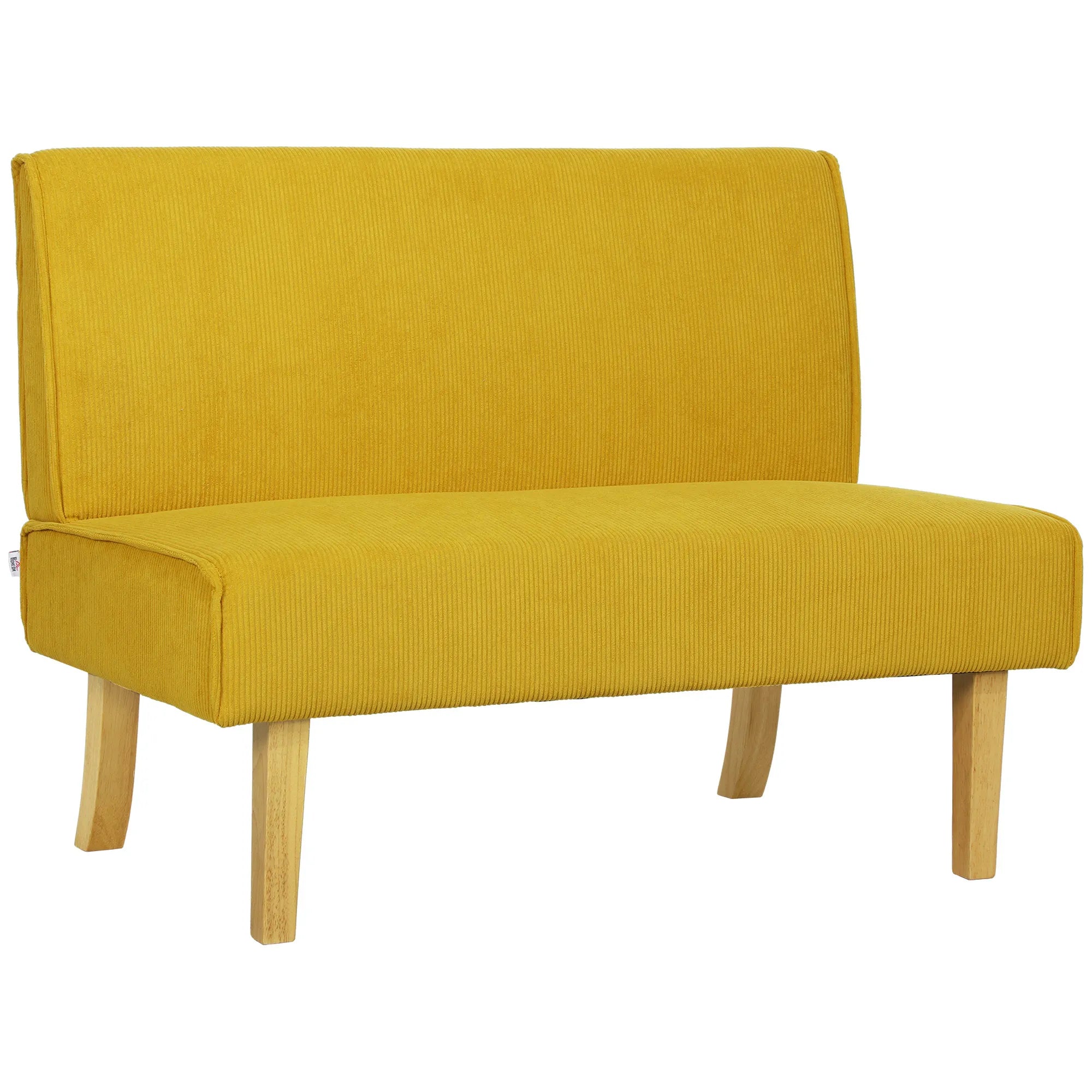 Dvivietė sofa, 110 cm, geltona
