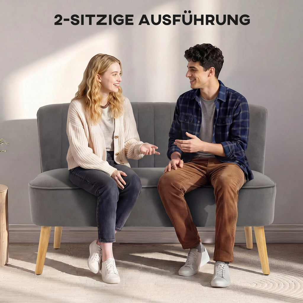 Dvivietė sofa, 117 cm, iki 220 kg, tamsiai pilka