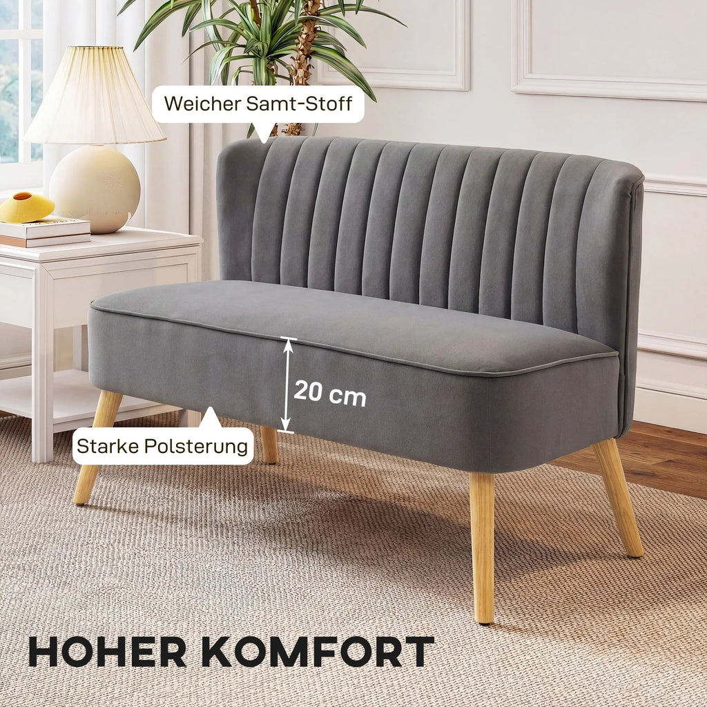 Dvivietė sofa, 117 cm, iki 220 kg, tamsiai pilka