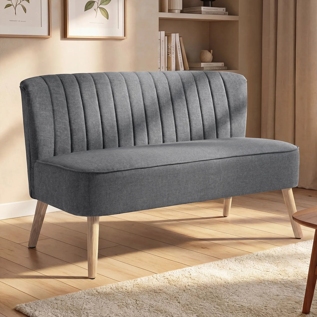 Dvivietė sofa, 117 cm, pilka
