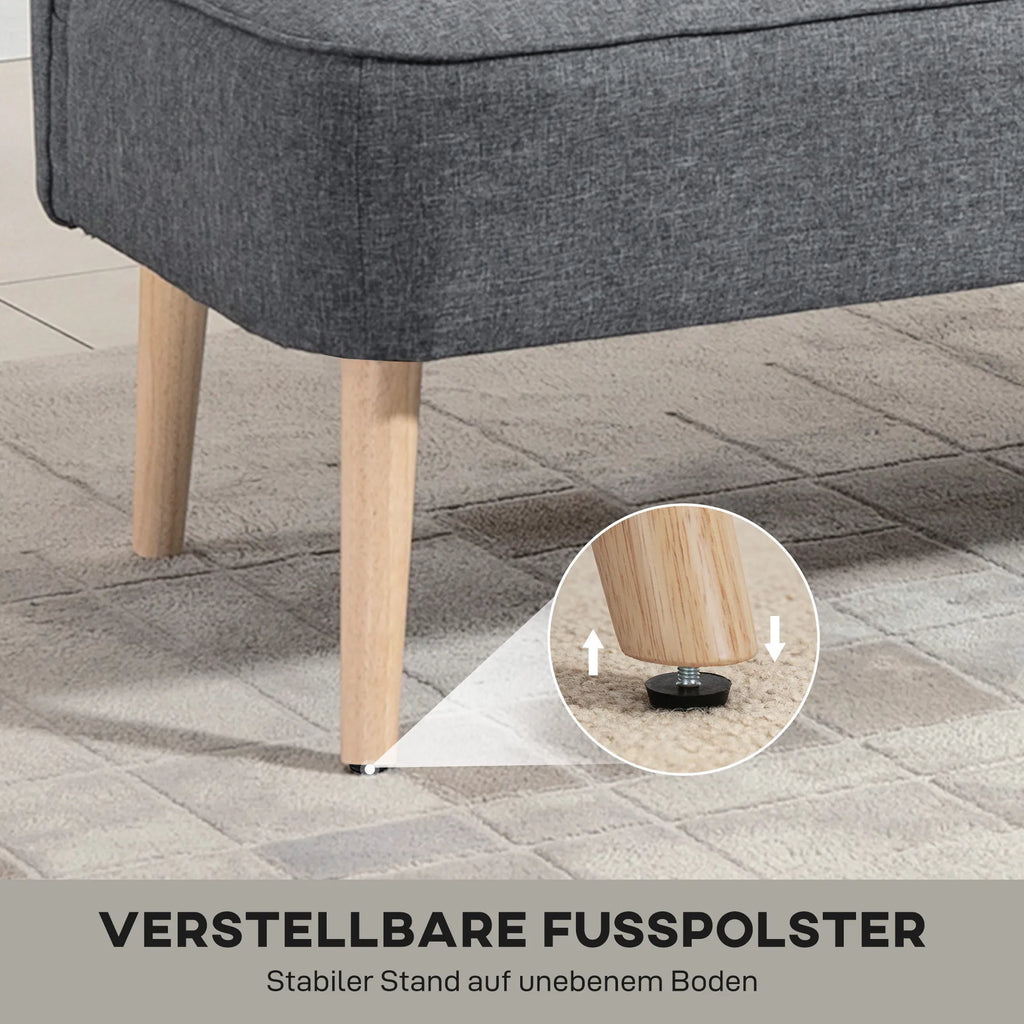 Dvivietė sofa, 117 cm, pilka