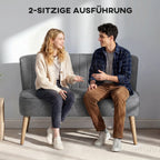 Dvivietė sofa, 117 cm, pilka
