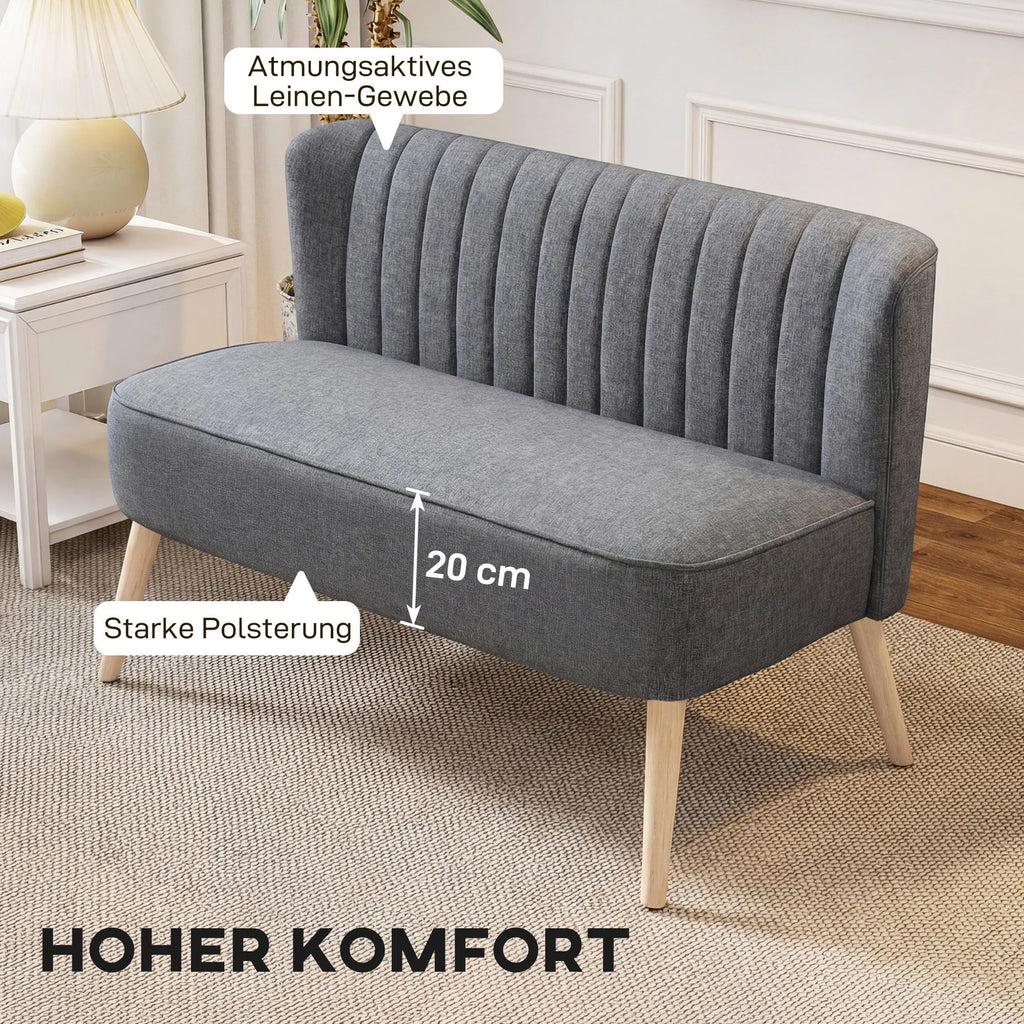 Dvivietė sofa, 117 cm, pilka
