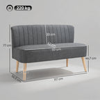Dvivietė sofa, 117 cm, pilka