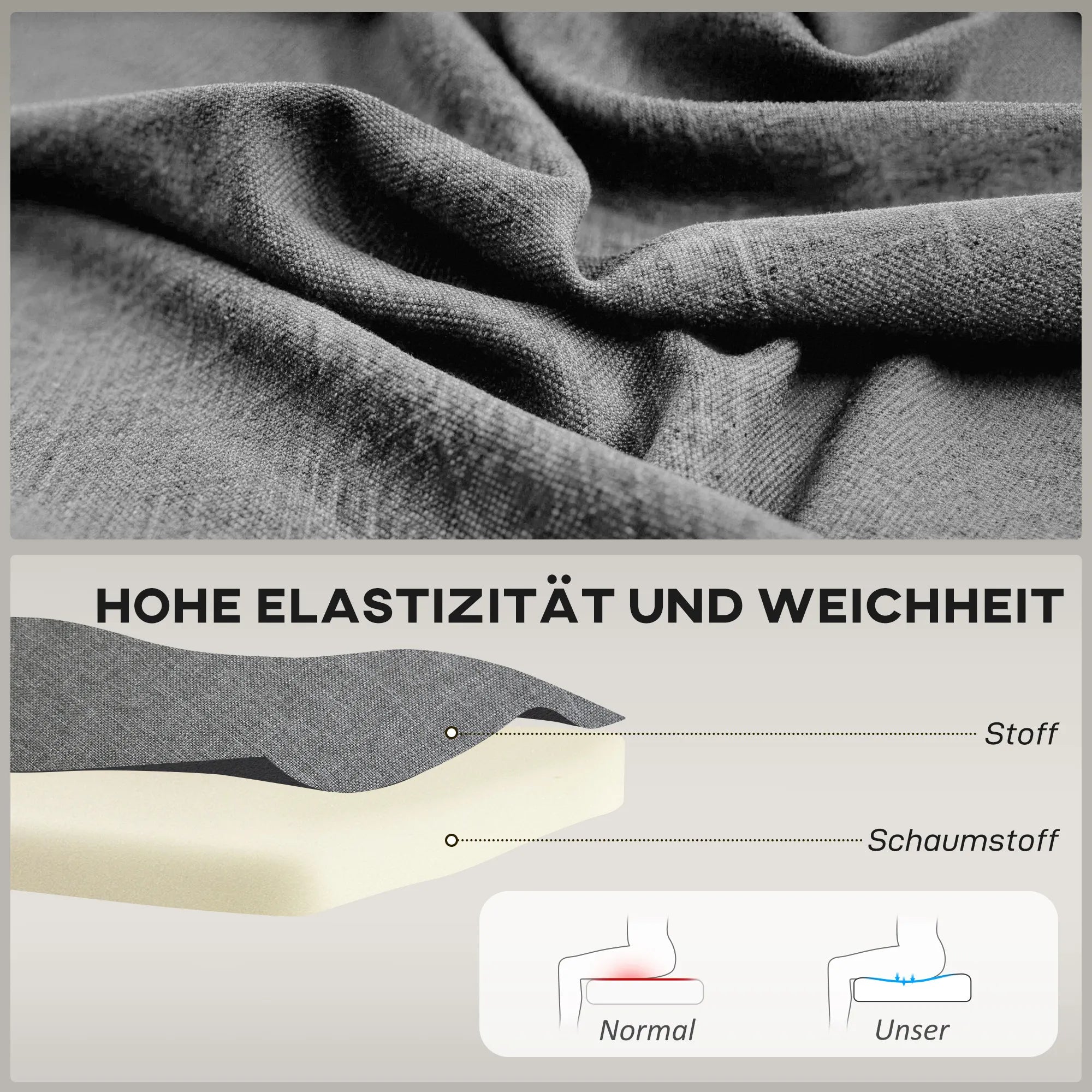 Dvivietė sofa, 117 cm, pilka