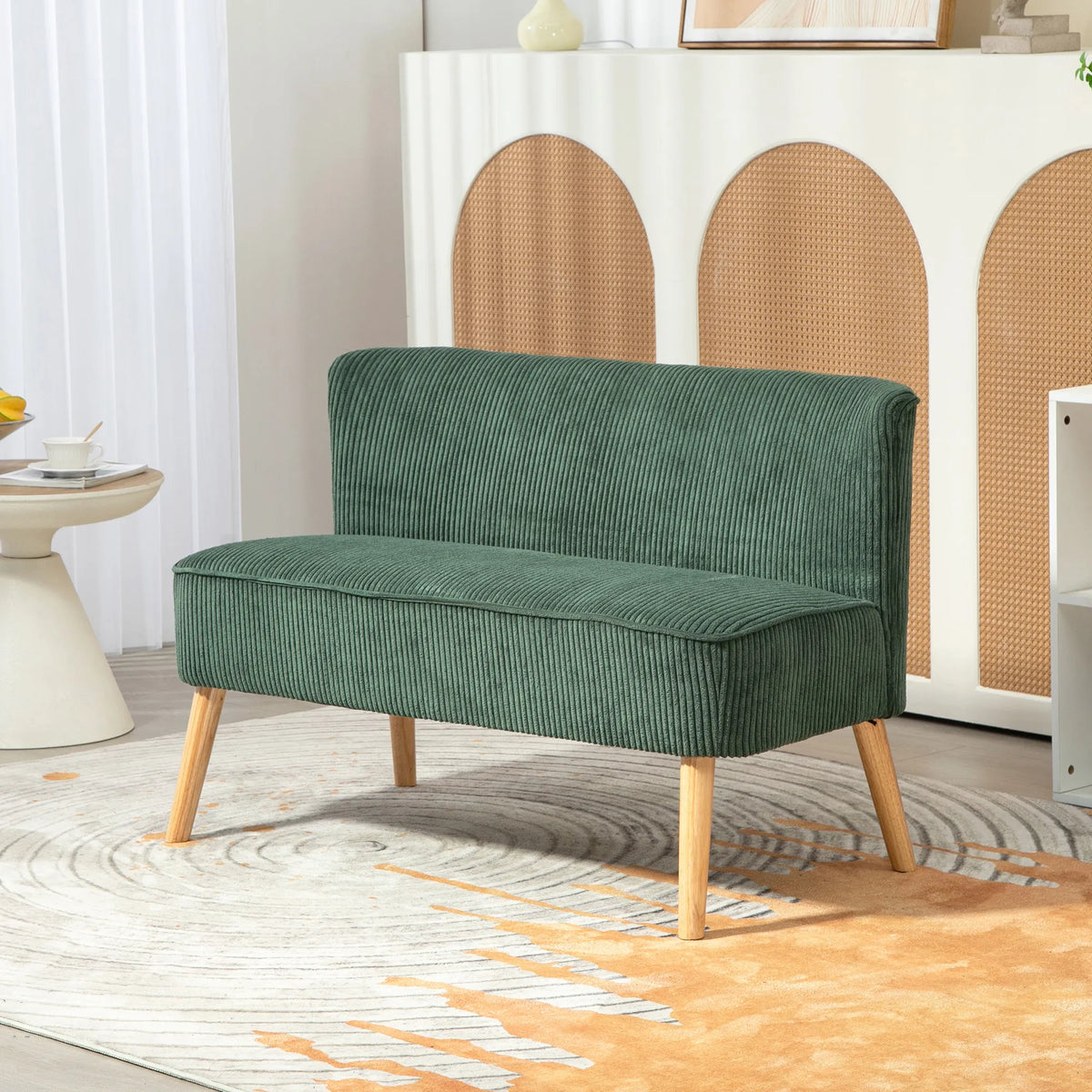 Dvivietė sofa, 117 cm, žalia