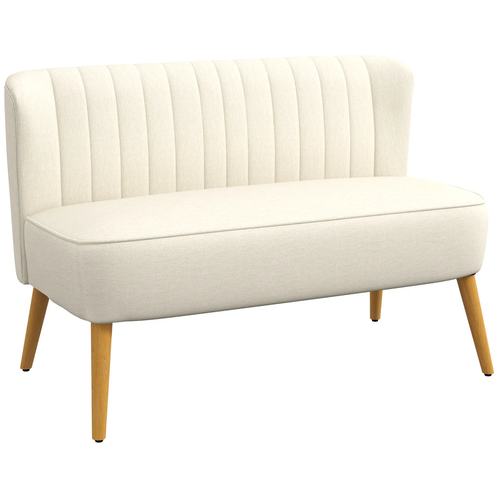 Dvivietė sofa, 117 x 56,5 x 77 cm, kreminė balta