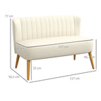 Dvivietė sofa, 117 x 56,5 x 77 cm, kreminė balta