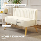 Dvivietė sofa, 117 x 56,5 x 77 cm, kreminė balta