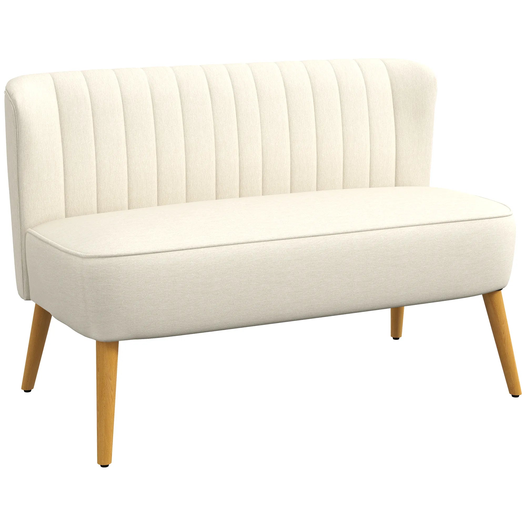 Dvivietė sofa, 117 x 56,5 x 77 cm, kreminė balta