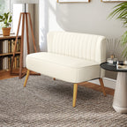 Dvivietė sofa, 117 x 56,5 x 77 cm, kreminė balta