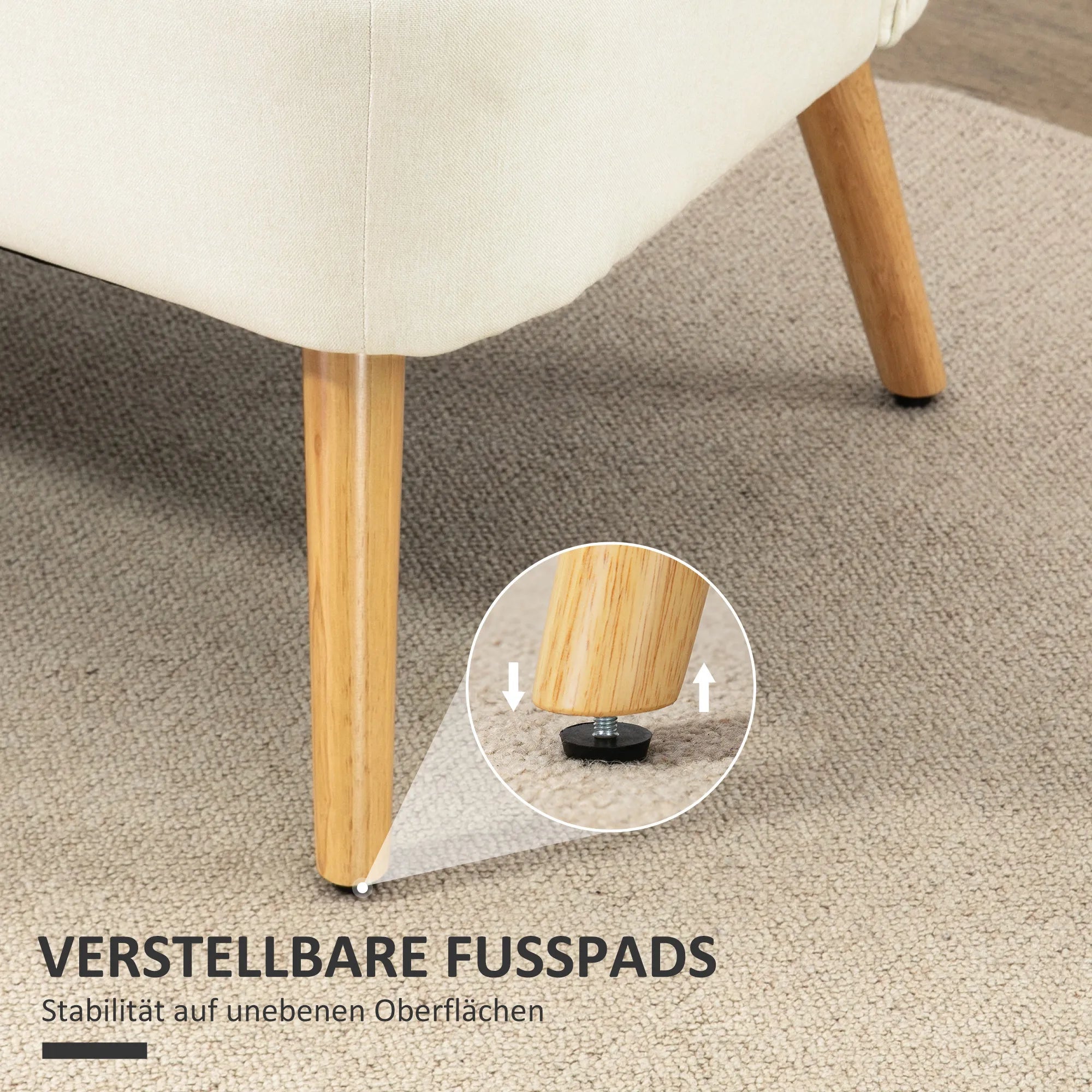 Dvivietė sofa, 117 x 56,5 x 77 cm, kreminė balta