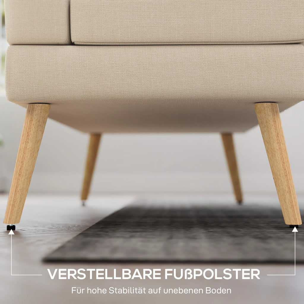 Dvivietė sofa, 118 cm pločio, smėlio spalvos