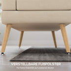 Dvivietė sofa, 118 cm pločio, smėlio spalvos