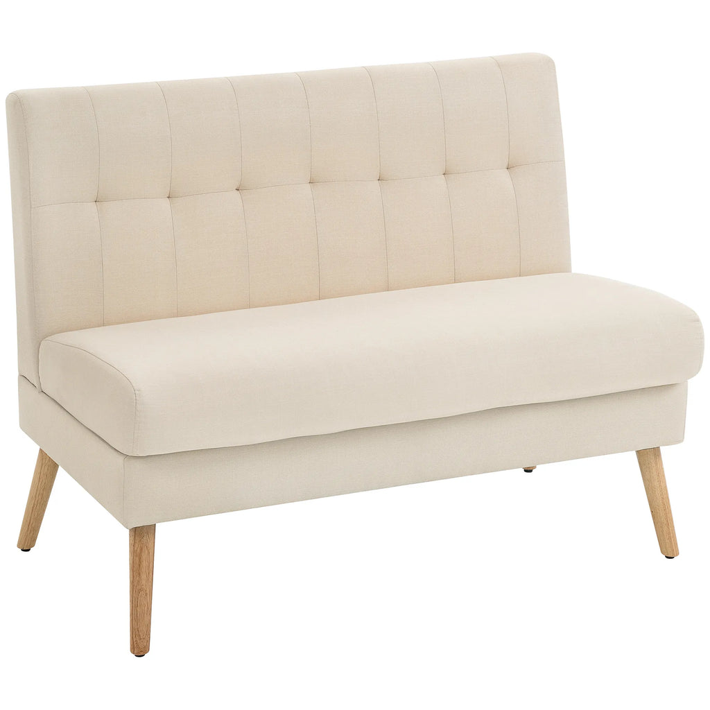Dvivietė sofa, 118 cm pločio, smėlio spalvos