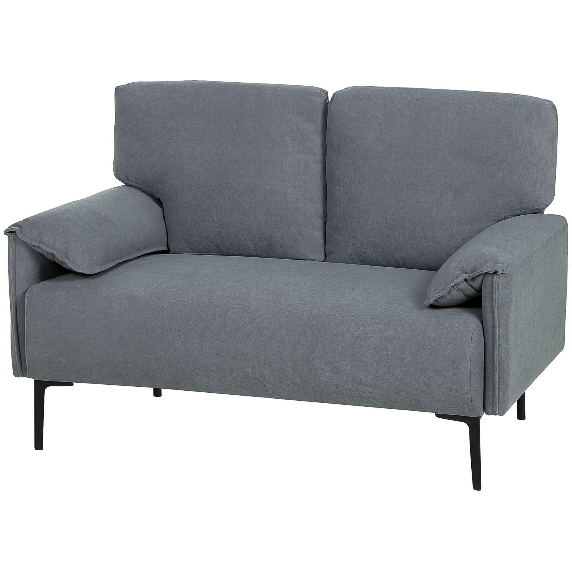Dvivietė sofa, 127 cm, juoda