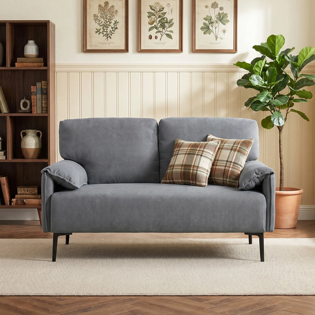 Dvivietė sofa, 127 cm, juoda