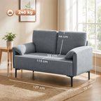 Dvivietė sofa, 127 cm, juoda