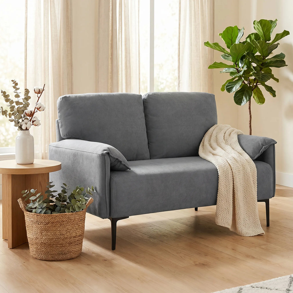 Dvivietė sofa, 127 cm, juoda