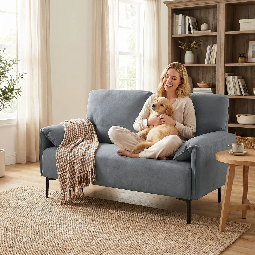 Dvivietė sofa, 127 cm, juoda