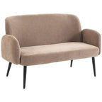 Dvivietė sofa, 132 cm, plati sėdimoji dalis, ruda