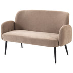 Dvivietė sofa, 132 cm, plati sėdimoji dalis, ruda