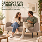 Dvivietė sofa, 132 cm, plati sėdimoji dalis, ruda