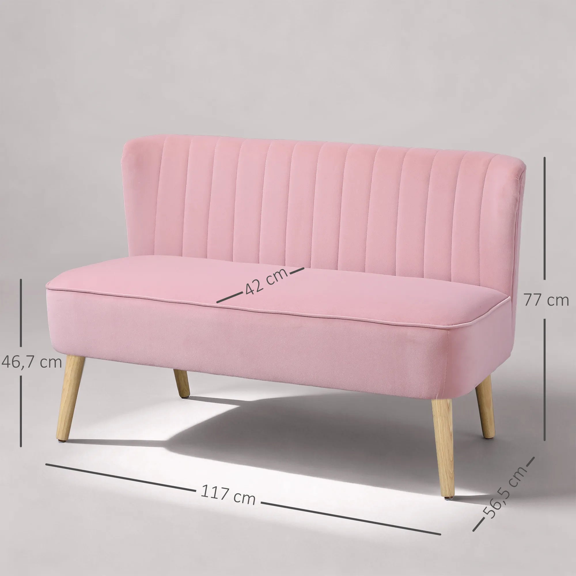 Dvivietė sofa, 140 cm, rožinė