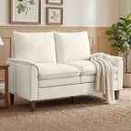 Dvivietė sofa 146 cm, šenilinė, su dvigubu paminkštinimu, iki 250 kg, kreminė