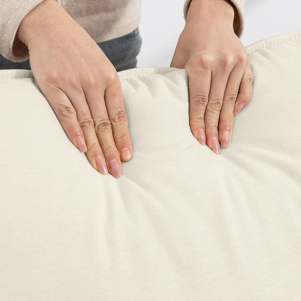 Dvivietė sofa 146 cm, šenilinė, su dvigubu paminkštinimu, iki 250 kg, kreminė