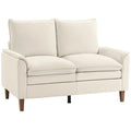 Dvivietė sofa 146 cm, šenilinė, su dvigubu paminkštinimu, iki 250 kg, kreminė
