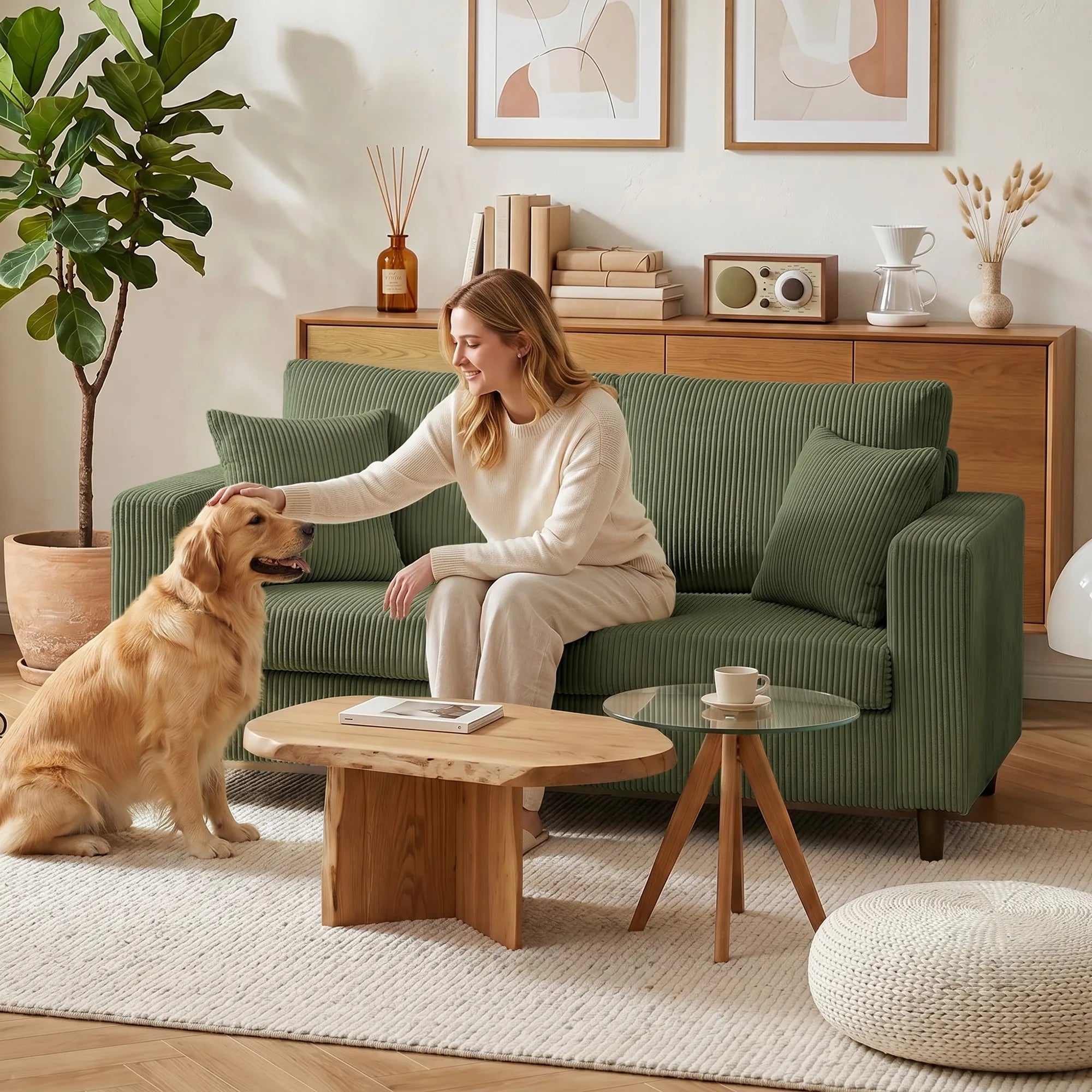 Dvivietė sofa, 170x80x82 cm, žalia