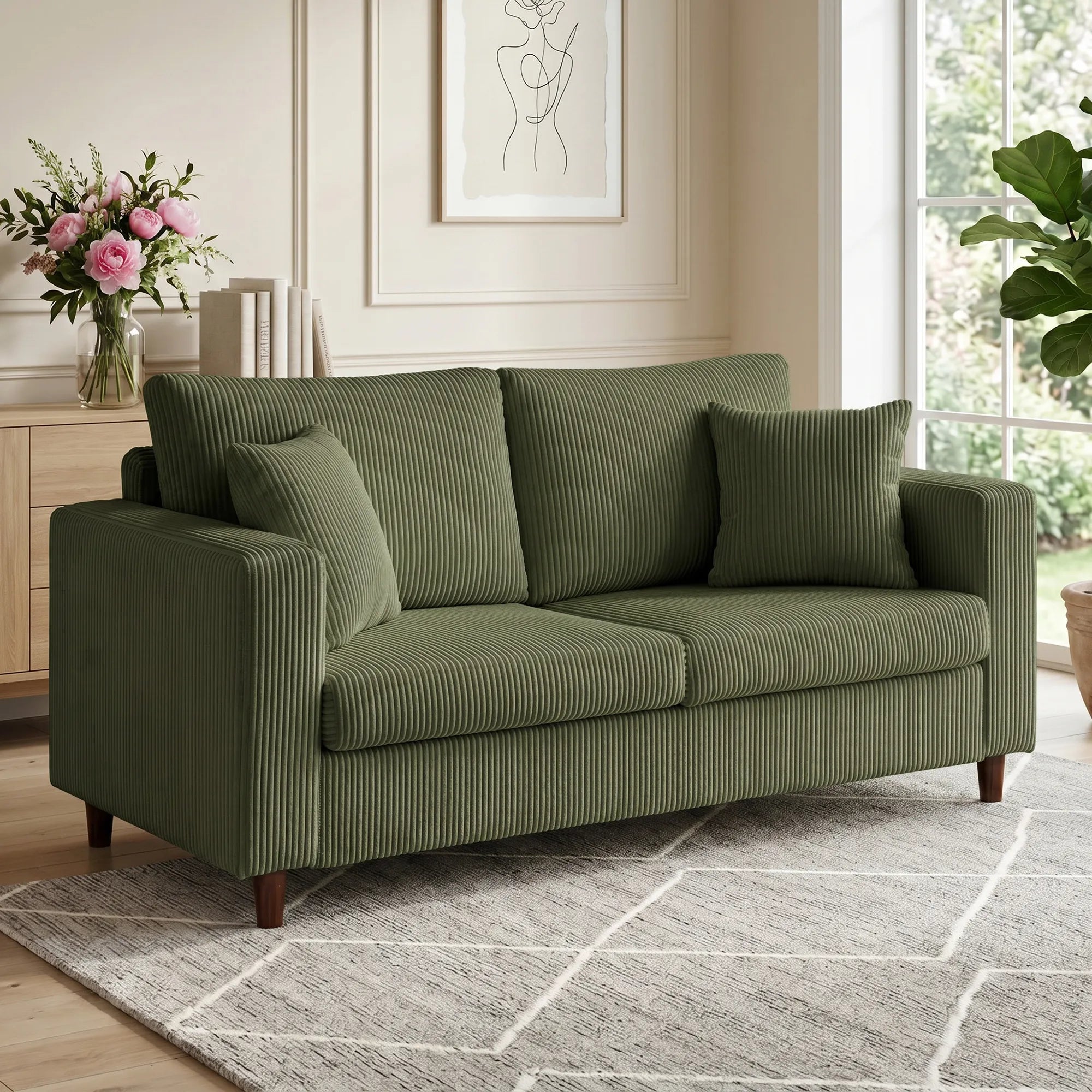 Dvivietė sofa, 170x80x82 cm, žalia