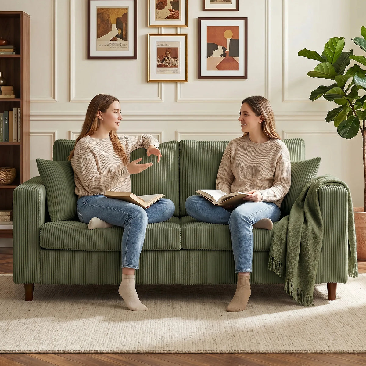 Dvivietė sofa, 170x80x82 cm, žalia