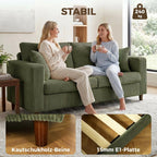 Dvivietė sofa, 170x80x82 cm, žalia