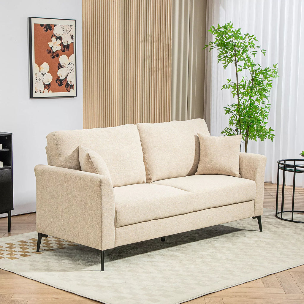 Dvivietė sofa, 179 x 80 x 89 cm, smėlio spalvos