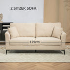 Sofa iš priekio su gerai matomomis dviem sėdimomis vietomis