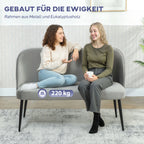Dvivietė sofa, aksominio paviršiaus minkštas baldas, pilka