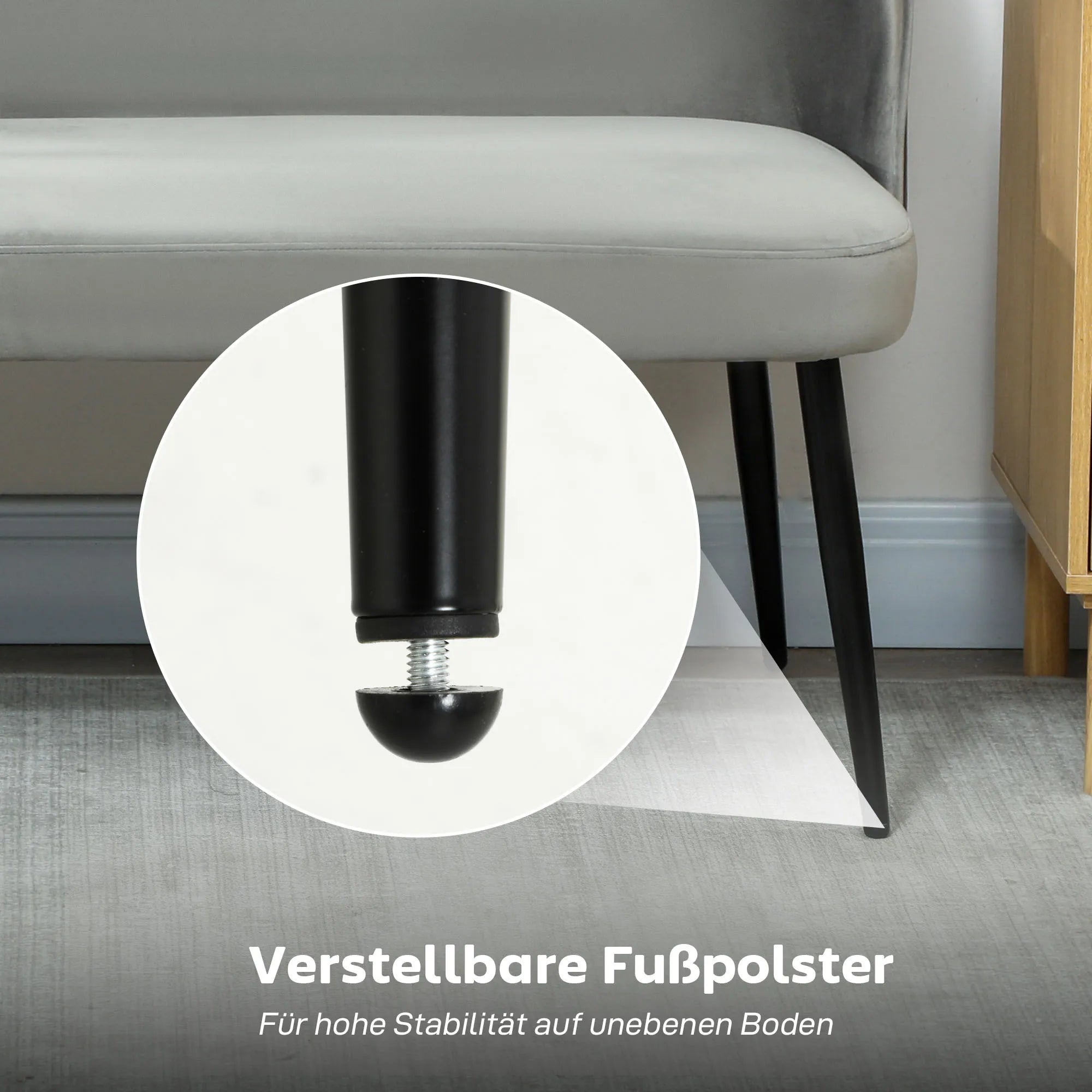 Dvivietė sofa, aksominio paviršiaus minkštas baldas, pilka