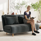 Dvivietė sofa-lova, reguliuojama, 141 x 90 x 81 cm, tamsiai pilka